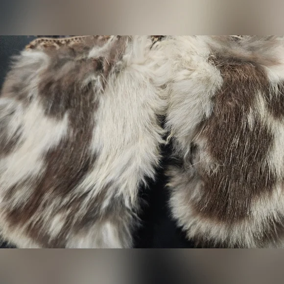 Luxury Vintage Leather & Fur Nordic Mittens Artisan Handmade Winter Gloves. - Picture 7 of 15